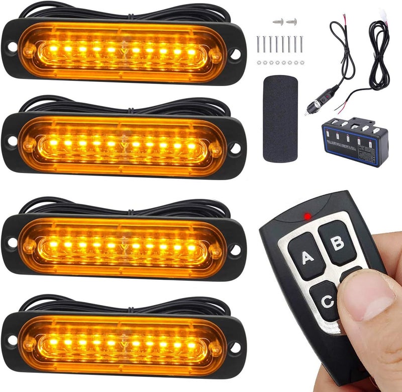 EASE2U E LED Warning Lights - 4pcs Emergency Caution Hazard Lights with Control Box - Image 1