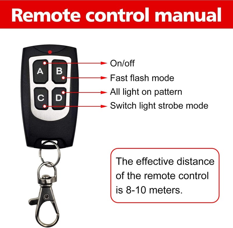 EASE2U E LED Warning Lights - 4pcs Emergency Caution Hazard Lights with Control Box - Image 3