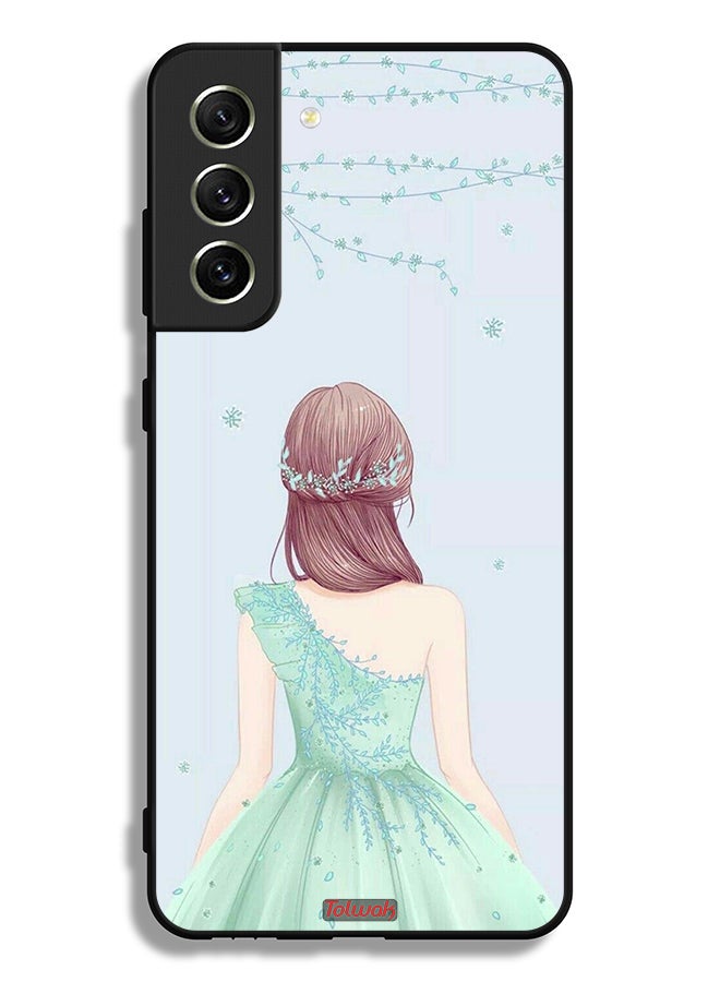 Tolwak Samsung Galaxy S21 FE 5G Protective Case Cover Cute Girl In Floral Dress - Image 3