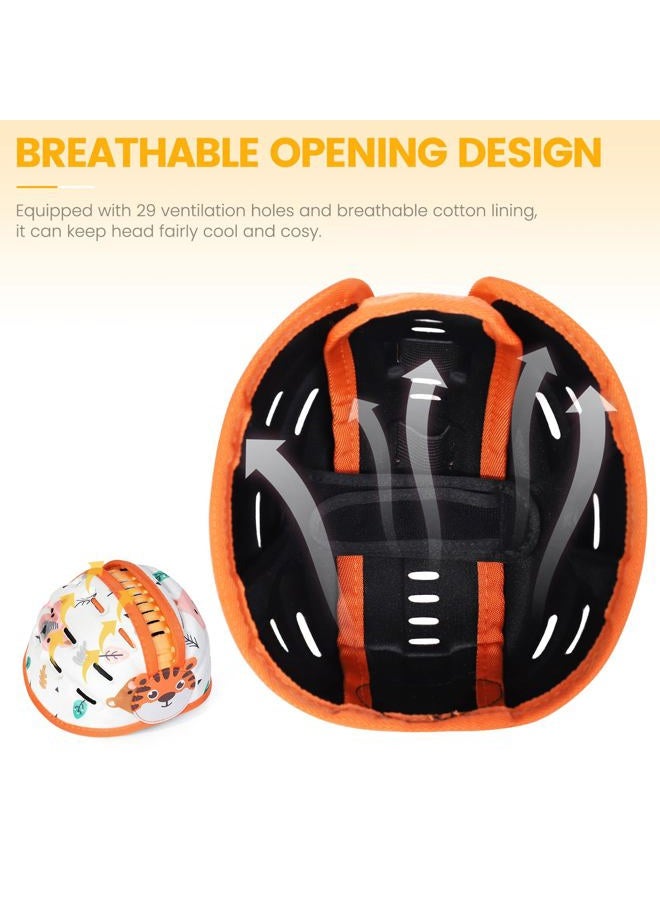 IvyWind Baby Safety Helmet, Breathable Baby Head Protector for Crawling and Walking, Infant Soft Helmet, Anti-Collision, Ultra-Lightweight, Expandable and Adjustable Age 6m-24m (Orange Tiger) - Image 3