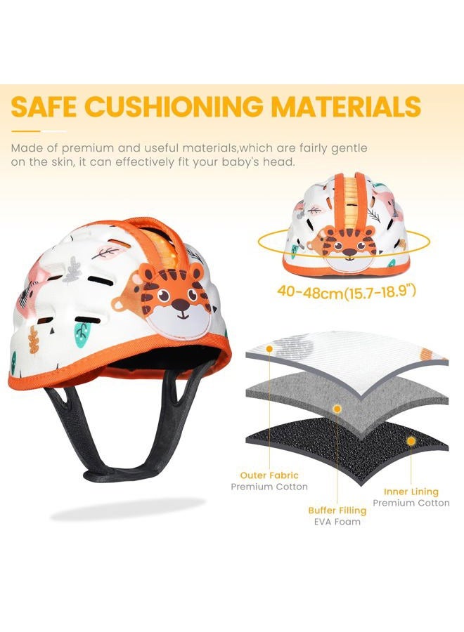 IvyWind Baby Safety Helmet, Breathable Baby Head Protector for Crawling and Walking, Infant Soft Helmet, Anti-Collision, Ultra-Lightweight, Expandable and Adjustable Age 6m-24m (Orange Tiger) - Image 4