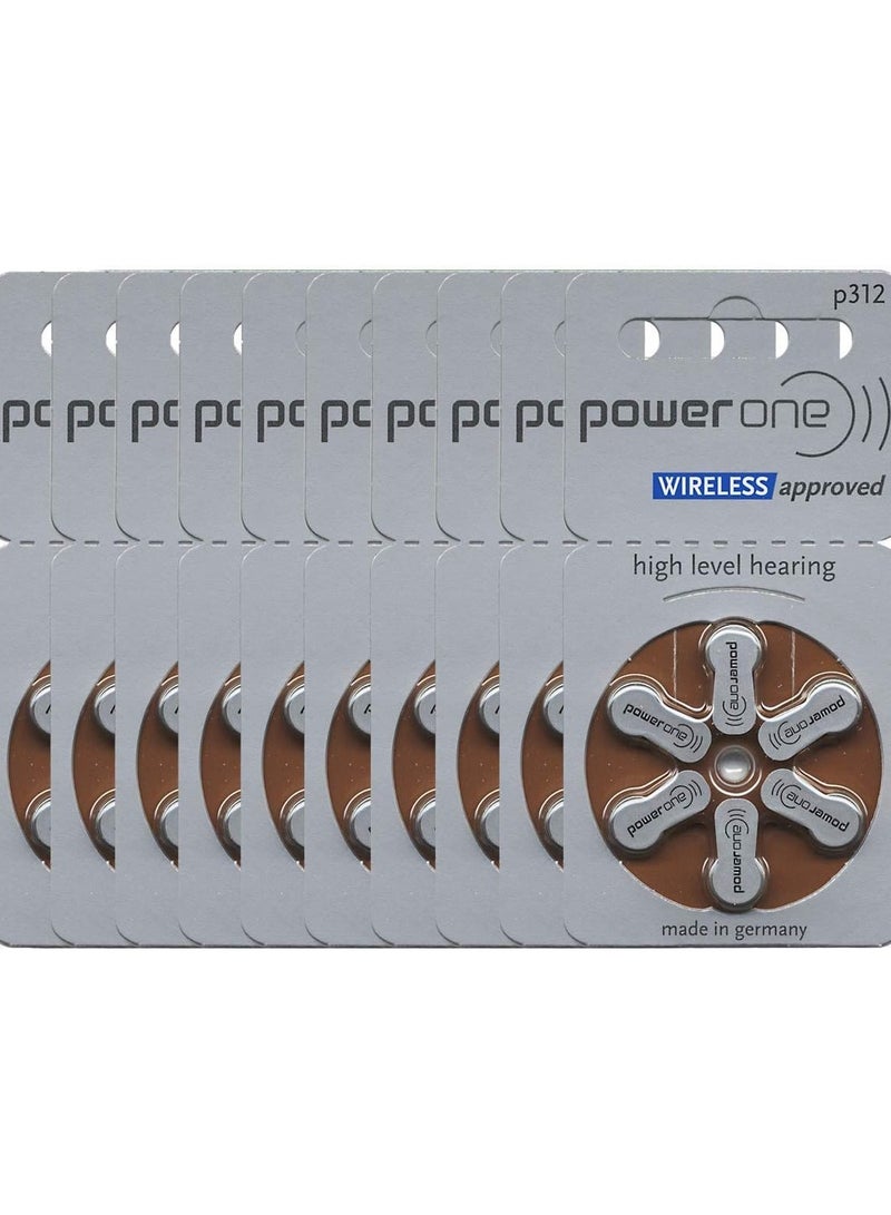 بطاريات باور وان لأداة المساعدة السمعية 1.45 فولت - مجموعة من 60 قطعة.
