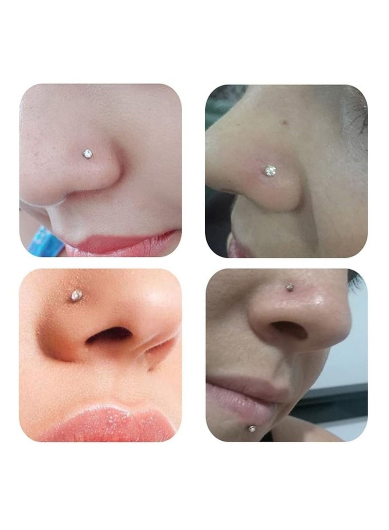 SYOSI 20G Titanium Nose Studs Set - Elegant Opal CZ L-Shaped Nose Rings for Women's Nostril Piercing Jewelry (12 PCS) - Image 4