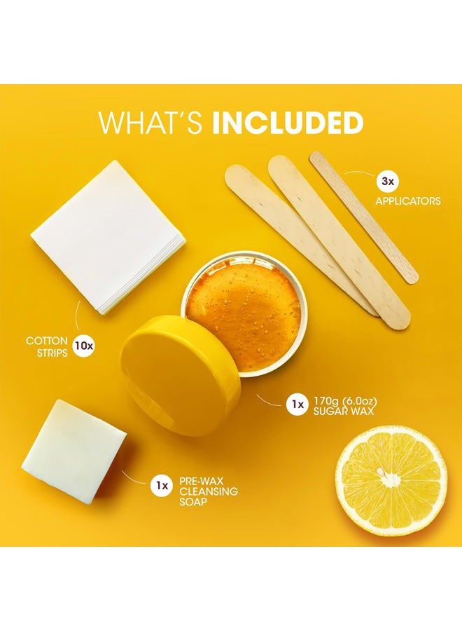 Nad's طقم شمع سكر طبيعي 100% ، نباتي ، مضاد للحساسية ، تركيبة شمع سكر بدون حرارة ، يتضمن 6 ملعقات خشبية ، 10 شرائط قطنية قابلة لإعادة الاستخدام 100% ، 1 صابون تنظيف قبل الشمع و شمع سكر 6 أونصات - Image 2