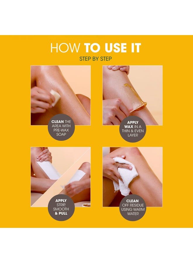 Nad's طقم شمع سكر طبيعي 100% ، نباتي ، مضاد للحساسية ، تركيبة شمع سكر بدون حرارة ، يتضمن 6 ملعقات خشبية ، 10 شرائط قطنية قابلة لإعادة الاستخدام 100% ، 1 صابون تنظيف قبل الشمع و شمع سكر 6 أونصات - Image 4