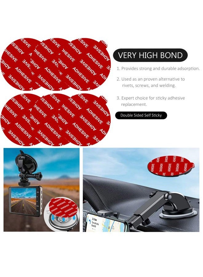 PKYAA Dashboard Pad Mounting Disk Sticky Adhesive Replacement Kit, 6pcs 3.15"(80mm) Circle Heat Resistant Double-Sided Stickers for Suction Cup Car Phone Holder Disc & Windshield Dash Cam - Image 4
