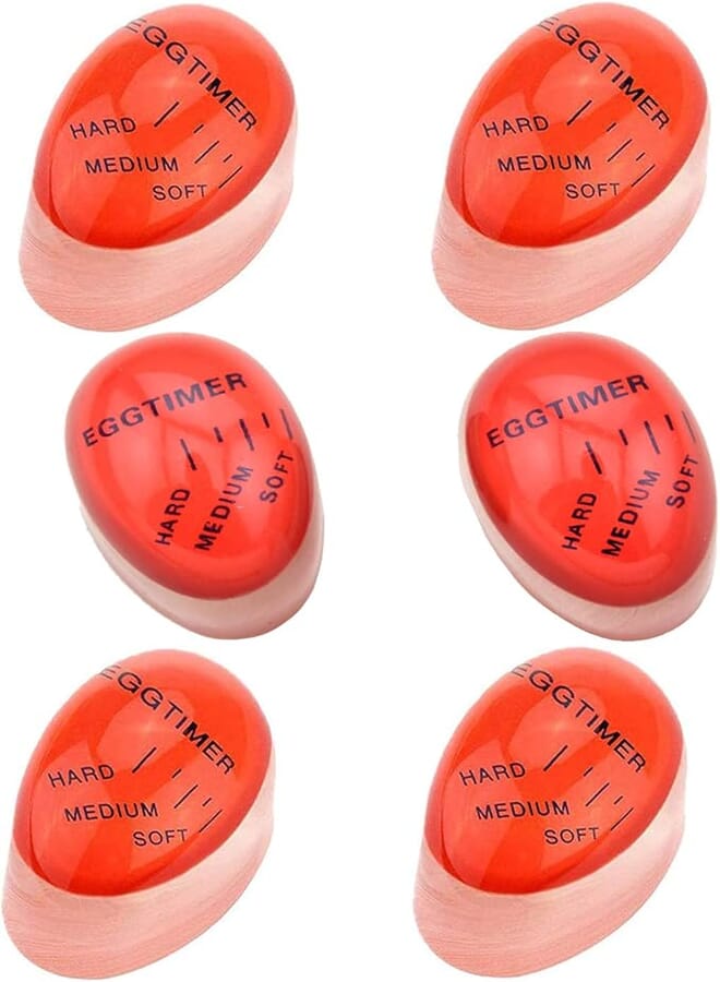 FIVOENDAR Kitchen Gadget Hot Magic Color Changing Egg Rite Egg Timer Time Cook Boil Eggs Thermometer, Set of 6