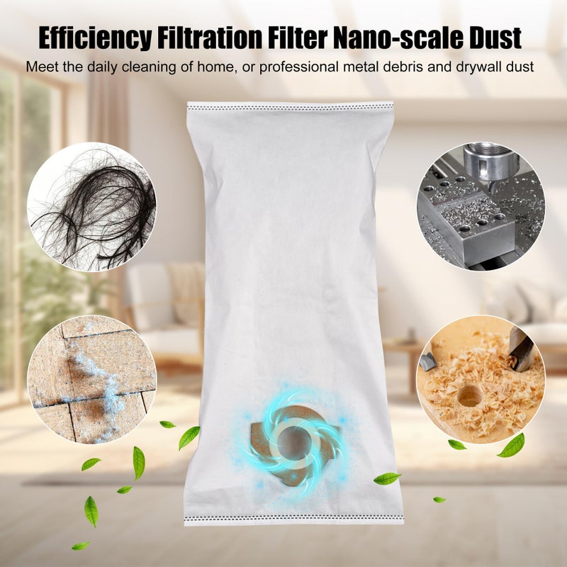Ulreon 3 Pack 49-90-2016 Fleece Dust Bags Compatible with Milwaukee 0960-20 & 0970-20 Cordless Wet/Dry Packout Vacuums +2 Pack Attachable Bag Holder (3 Bags 2 Holders) - Image 5