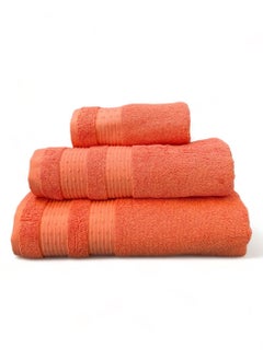 White Rose 3 Pcs Luxurious And Soft Beach Towel Set 600GSM Bath Sheet (80x160cm) Bath Towel (70x140cm) Face Towel (50x90cm) Set Of 3 - Peach  - Image 1