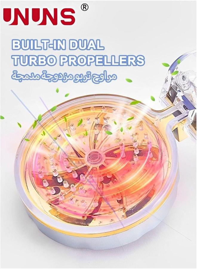 UNUNS Shower Head Clear,Handheld Clamshell Filter For Removes Chlorine And Harmful Pollutants,Double High Pressure Handheld Set With 5 Filters,Massage Back,Handheld - Image 3