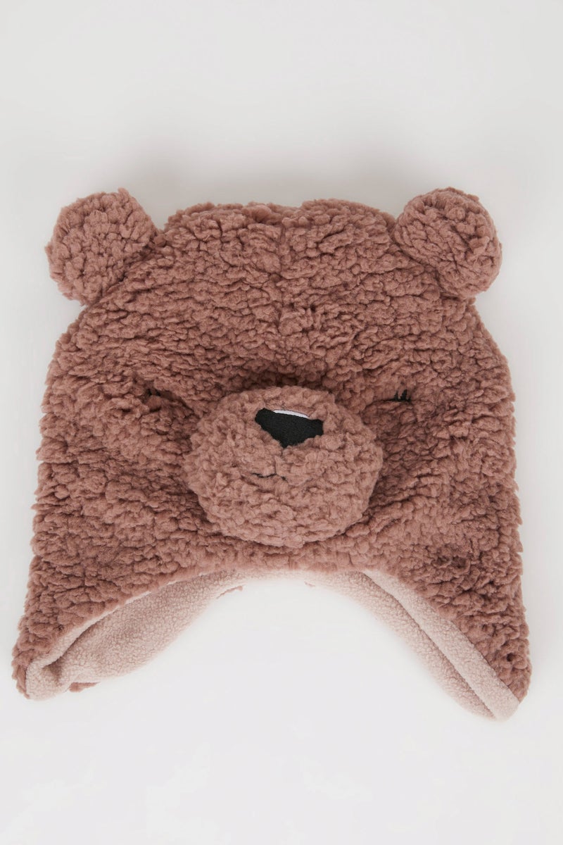 ديفاكتو طقم بيبي بناتي قطيفة على شكل دب - قطعتين - Image 2