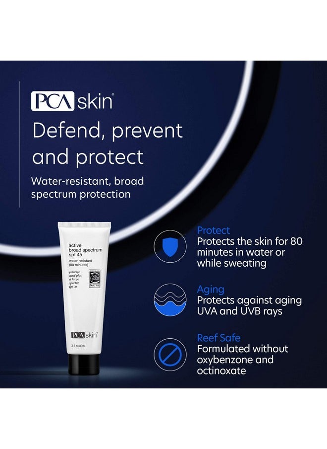 PCA SKIN Active Broad Spectrum Spf 45 Zinc Oxide Waterresistant Face & Body Sunscreen Lotion Reeffriendly Oxybenzone & Oilfree Formula (3 Fl Oz)  - Image 2