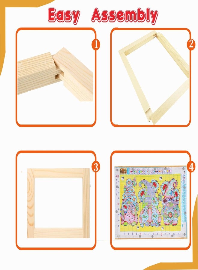Yeeyeah 16 Pcs 8 Sets Stretcher Bars for Needlework 6 Sizes Wooden Canvas Stretcher Bars with 80 Thumb Tacks and Tacks Remover for Needlepoint Embroidery Stitch Frame Set Bundle with Crafts - Image 3