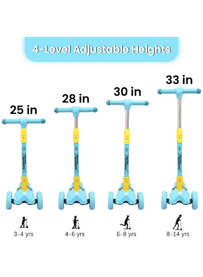 أر فور رابيت سكوتر R for Rabbit Road Runner للأطفال من سن 3 إلى 14 عامًا، ارتفاع قابل للتعديل، قابل للطي، عجلات LED PU وسعة وزن 75 كجم مع فرامل (أزرق) - Image 2
