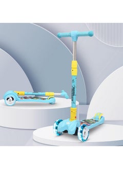 أر فور رابيت سكوتر R for Rabbit Road Runner للأطفال من سن 3 إلى 14 عامًا، ارتفاع قابل للتعديل، قابل للطي، عجلات LED PU وسعة وزن 75 كجم مع فرامل (أزرق)  - Image 1