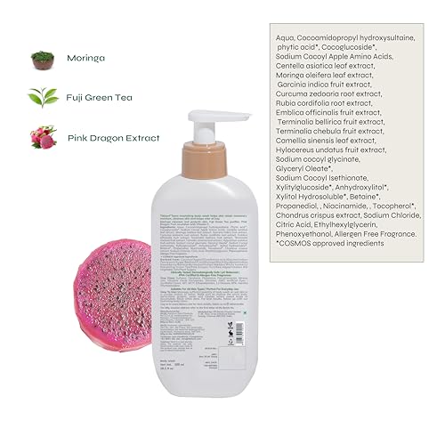 Tikitoro Teens Nourishing Body Wash 100% Vegan with Moringa, Fuji Green Tea, Pink Dragon Fruit Extract Cleanses, Nourishes Skin with No Parabens & Sulphates, All Skin Types (Age: 11+) (300 ml x 2) - Image 2
