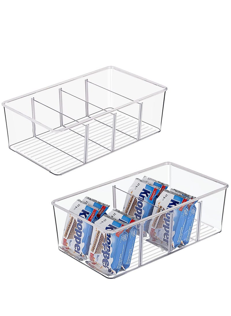 Arabest صناديق تنظيم تخزين الطعام، صناديق تخزين بلاستيكية شفافة لتنظيم وتخزين خزانة المطبخ والثلاجة - Image 1