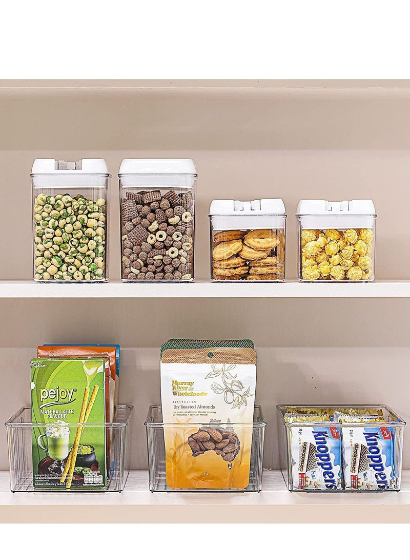 Arabest صناديق تنظيم تخزين الطعام، صناديق تخزين بلاستيكية شفافة لتنظيم وتخزين خزانة المطبخ والثلاجة - Image 5
