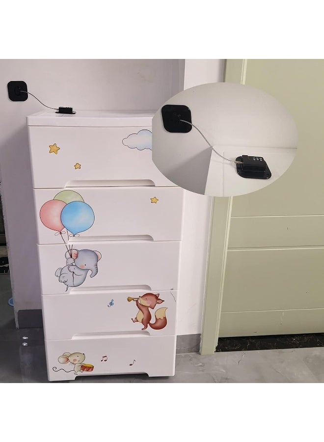 YEYA Baby Proofing Cabinet Lock with Large Adhesive Plates, No Screw No Drill Door Locks for Kids Safety, Keyless Child Safety Strap Locks, Drawer Locks, Fridge Lock Combination - Image 3