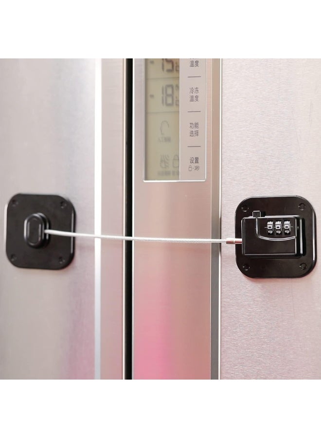 YEYA Baby Proofing Cabinet Lock with Large Adhesive Plates, No Screw No Drill Door Locks for Kids Safety, Keyless Child Safety Strap Locks, Drawer Locks, Fridge Lock Combination - Image 2