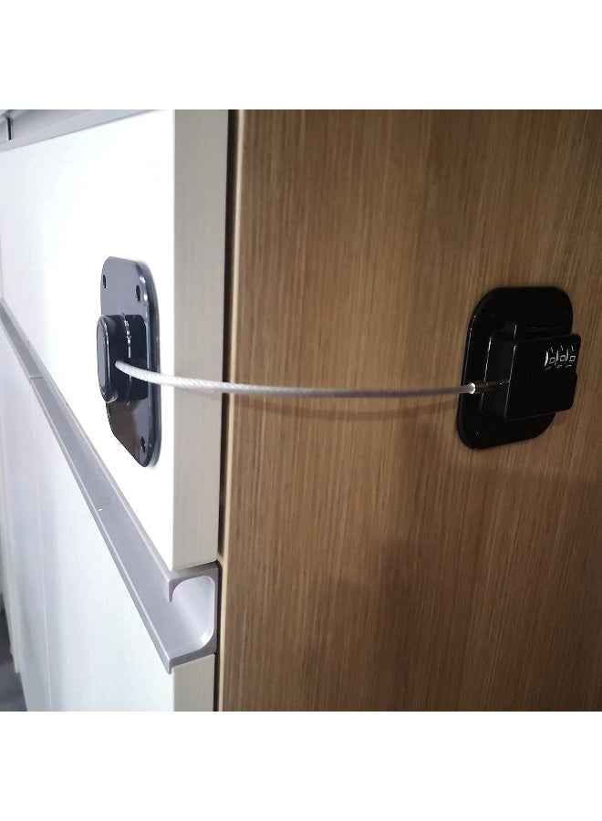 YEYA Baby Proofing Cabinet Lock with Large Adhesive Plates, No Screw No Drill Door Locks for Kids Safety, Keyless Child Safety Strap Locks, Drawer Locks, Fridge Lock Combination - Image 5