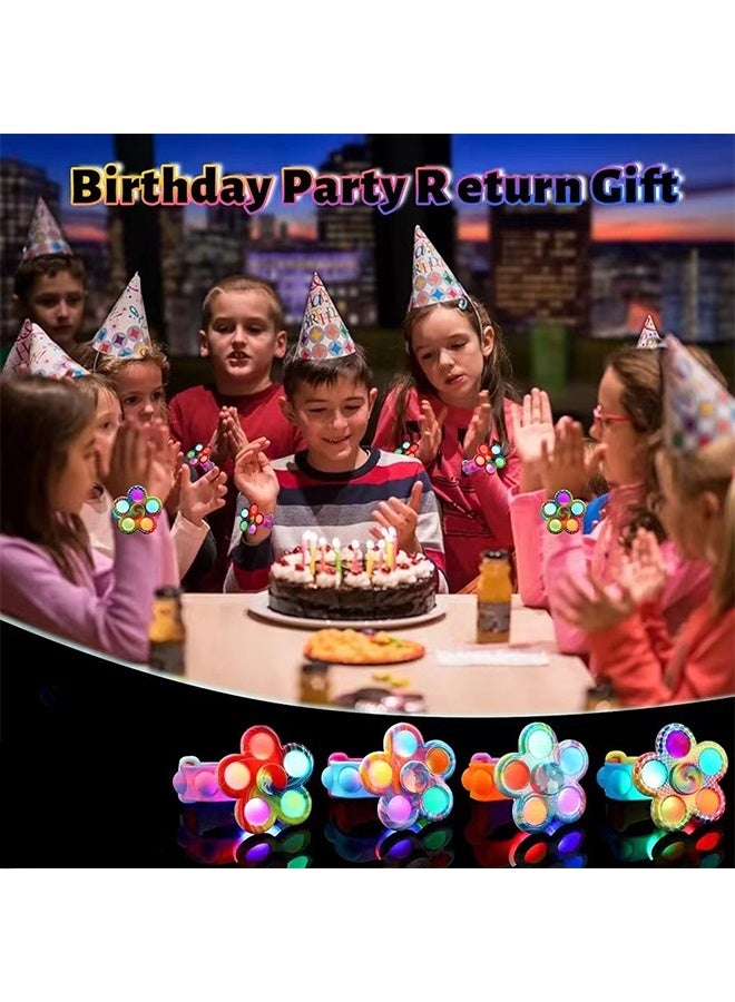 سواران دوّاران متوهّجان 2 قطعة، ألعاب تخفيف التوتر الحسية للأطفال والكبار، تخفيف القلق والتوتر، اضطراب فرط الحركة وتشتت الانتباه والتوحد، مناسبة للفتيات والفتيان، هدايا حفلات أعياد الميلاد، أكياس الهدايا، مكافآت الفصل (اللون عشوائي) - Image 5