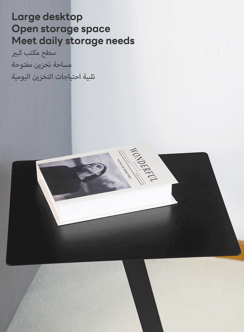 شاربدو طاولة قهوة، طاولة جانبية للأريكة على شكل حرف C، طاولة جانبية من الحديد، طاولة أريكة، لغرفة المعيشة بجانب السرير أو الحمام أو المكتب أو طاولات القهوة، سهلة التركيب  - Image 4