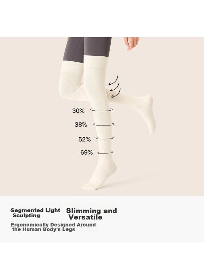 B&C.ROOM Mianzhuwu Knee-high Socks For Women, 2025 New Style Thigh-high Socks, Anti-slip Slim Leg High Tube Autumn And Winter Socks, 1 Pair - Image 1