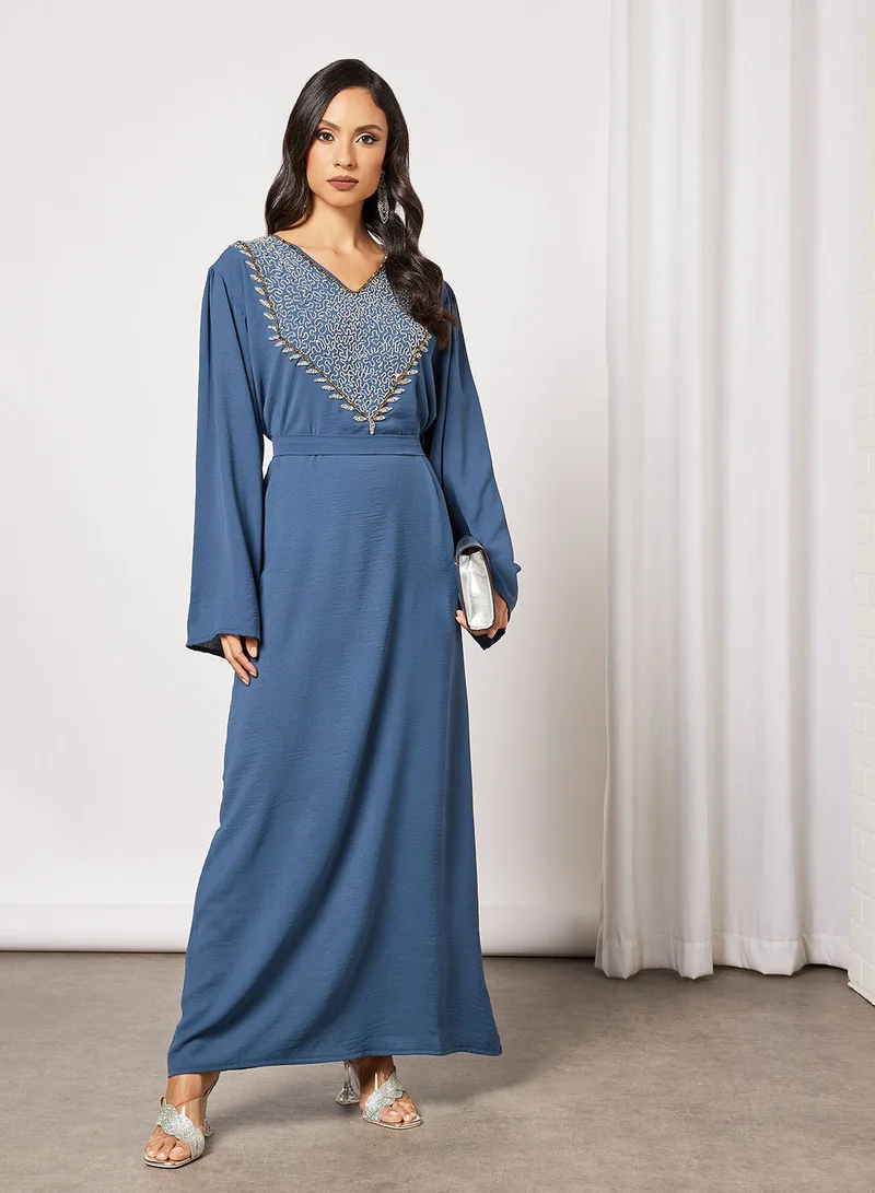 Hayat Jalabiya Embellished With Abstract Beadwork
