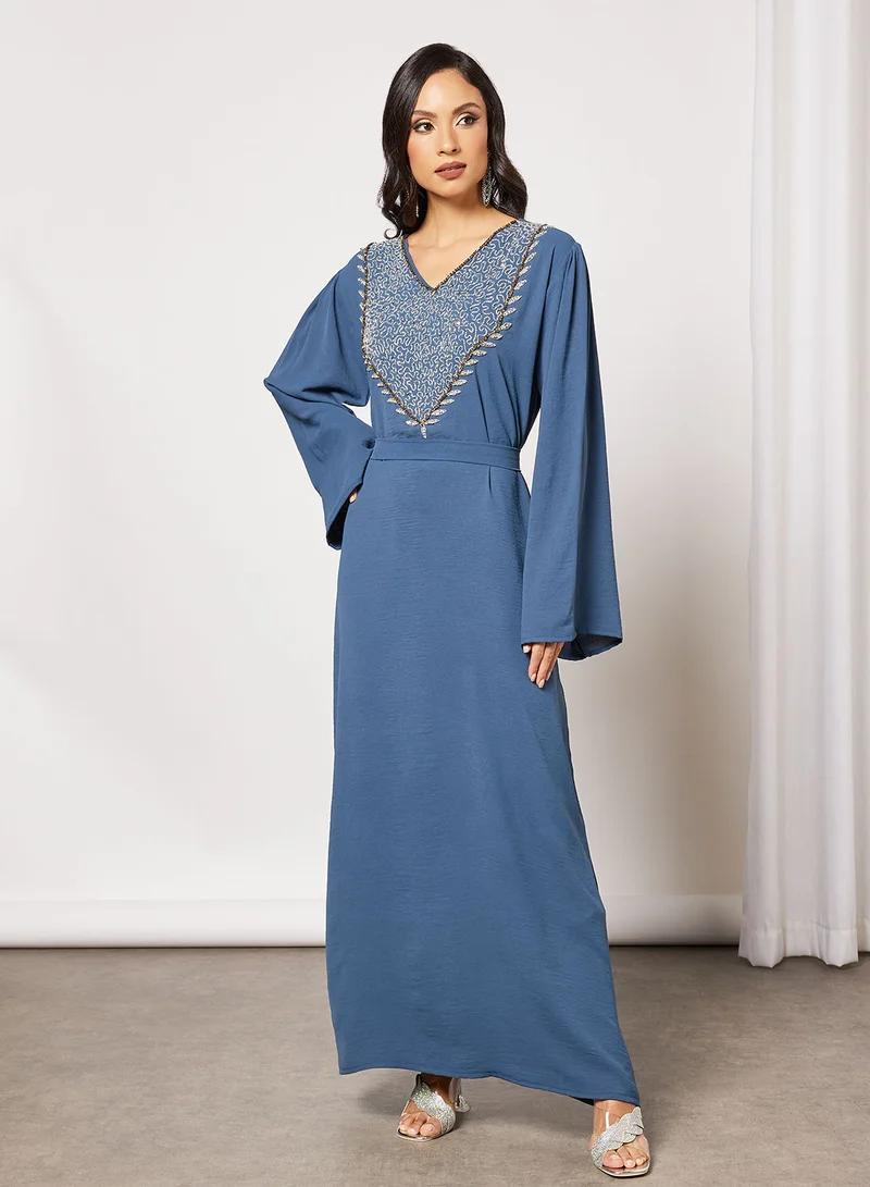 Hayat Jalabiya Embellished With Abstract Beadwork