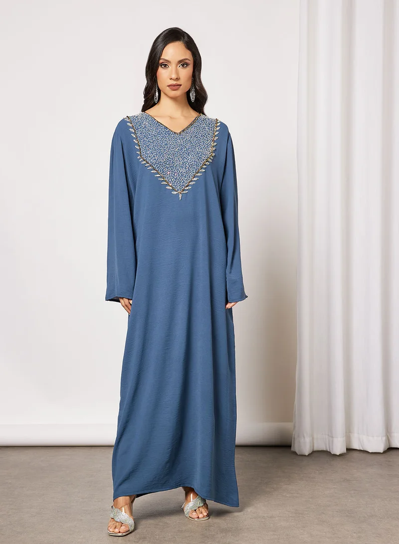 Hayat Jalabiya Embellished With Abstract Beadwork