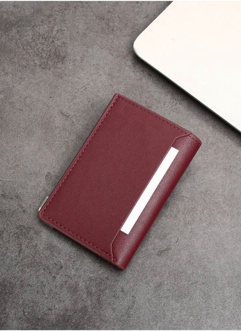 JewelryEveryday - Elegant Slim Classic Small Wallet For Men - Burgundy - Image 1