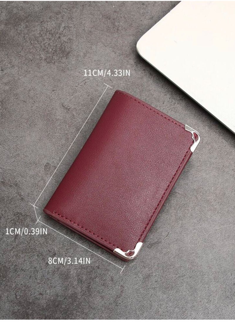 JewelryEveryday - Elegant Slim Classic Small Wallet For Men - Burgundy - Image 1