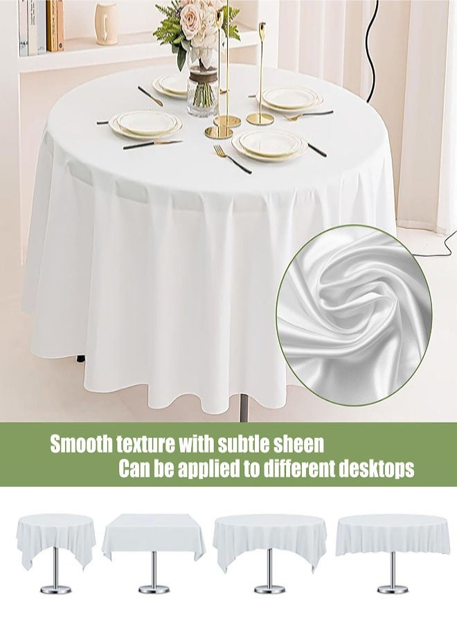 مفرش طاولة من الساتان، 145 × 220 سم، قابل للغسل، مستطيل الشكل، لامع، قماش ناعم، مفرش طاولة، زخرفة مكتبية من الحرير اللامع لأي احتفال، حفلة، حفل زفاف، مطبخ لتناول الطعام، (أبيض) - Image 3
