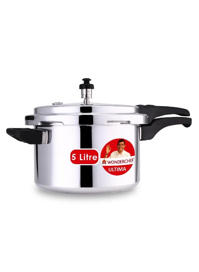 Wonderchef Outer Lid Aluminium Ultima Pressure Cooker, 5 litres, Silver - Image 1