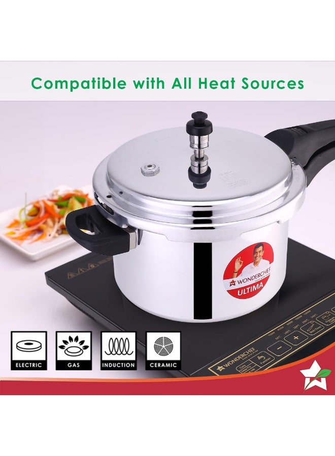 Wonderchef Outer Lid Aluminium Ultima Pressure Cooker, 5 litres, Silver - Image 3
