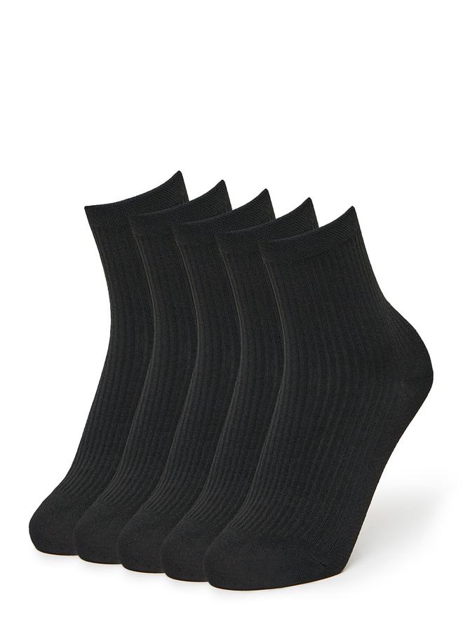 Styli Pack of 5 Solid Ankle Length Socks  - Image 1