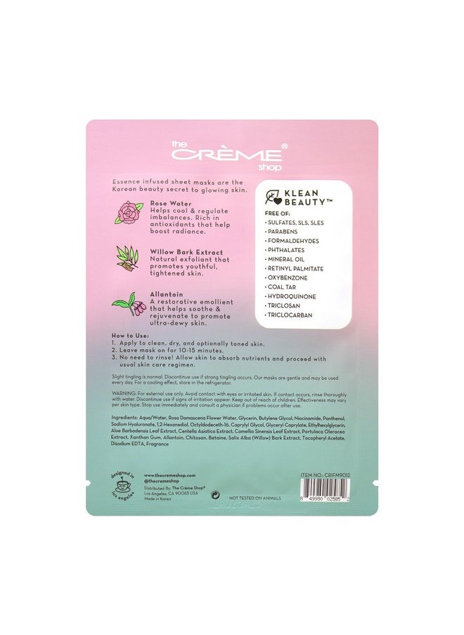 The Creme Shop Korean Skincare Beauty Full Facial Advanced Sheet Daily Natural Essence Easytouse Soothing Rose Water Face Mask 5 Piece Set  - Image 2