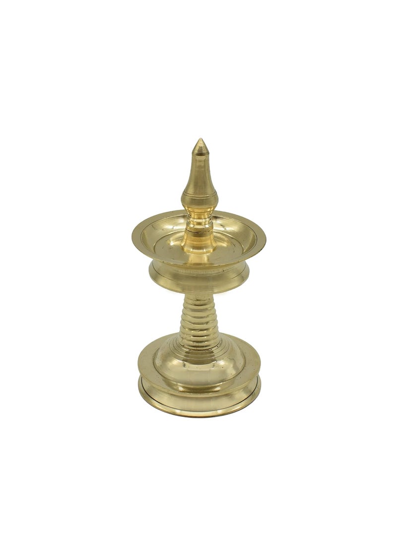 Dalvkot Dalvkot Kuttu Vilakku Brass Set of 2 Nilavilakku Kerala Oil Lamps Deepam for PoojaBrass Vilaku for Puja Temple Decor and Diwali Decoration Items 8 Inch  - Image 3