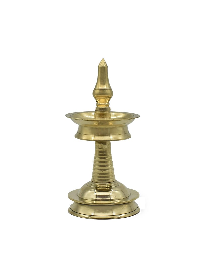 Dalvkot Dalvkot Kuttu Vilakku Brass Set of 2 Nilavilakku Kerala Oil Lamps Deepam for PoojaBrass Vilaku for Puja Temple Decor and Diwali Decoration Items 8 Inch  - Image 2