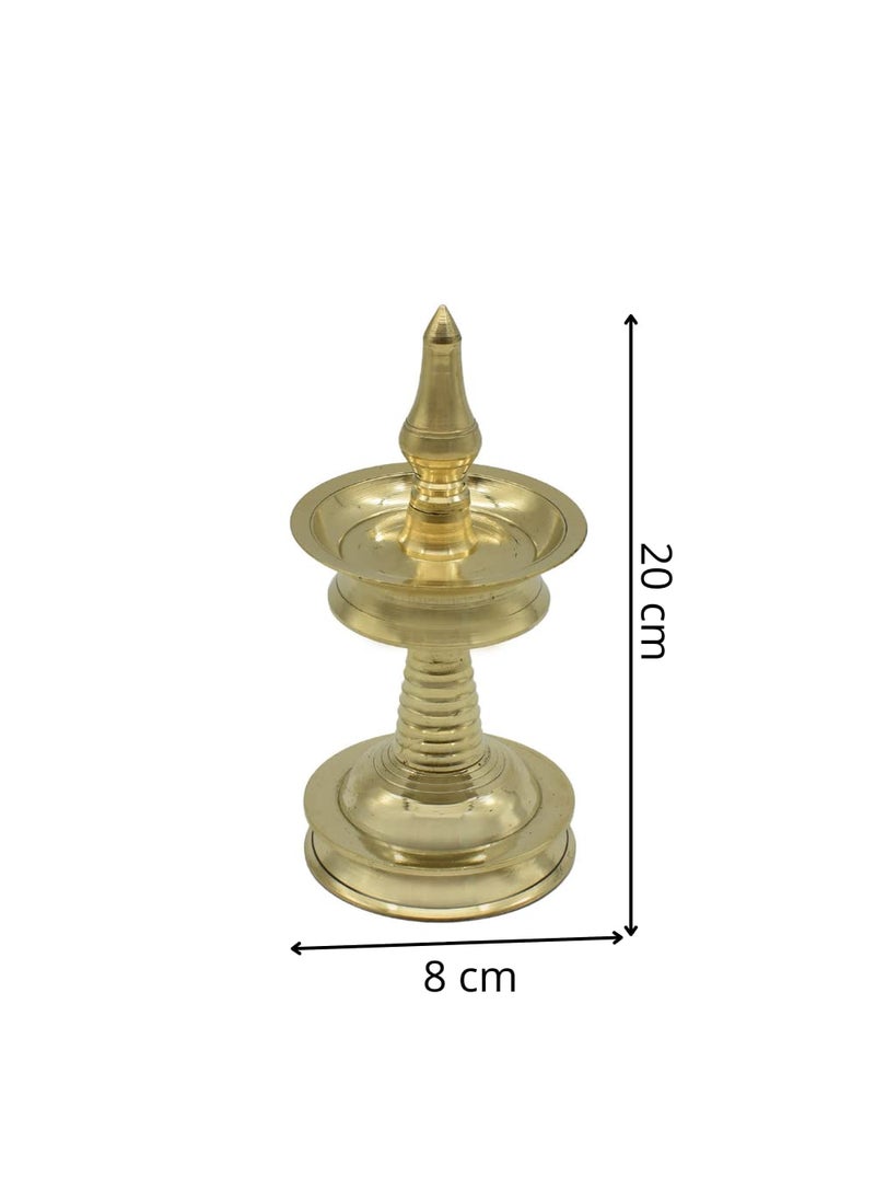 Dalvkot Dalvkot Kuttu Vilakku Brass Set of 2 Nilavilakku Kerala Oil Lamps Deepam for PoojaBrass Vilaku for Puja Temple Decor and Diwali Decoration Items 8 Inch  - Image 4