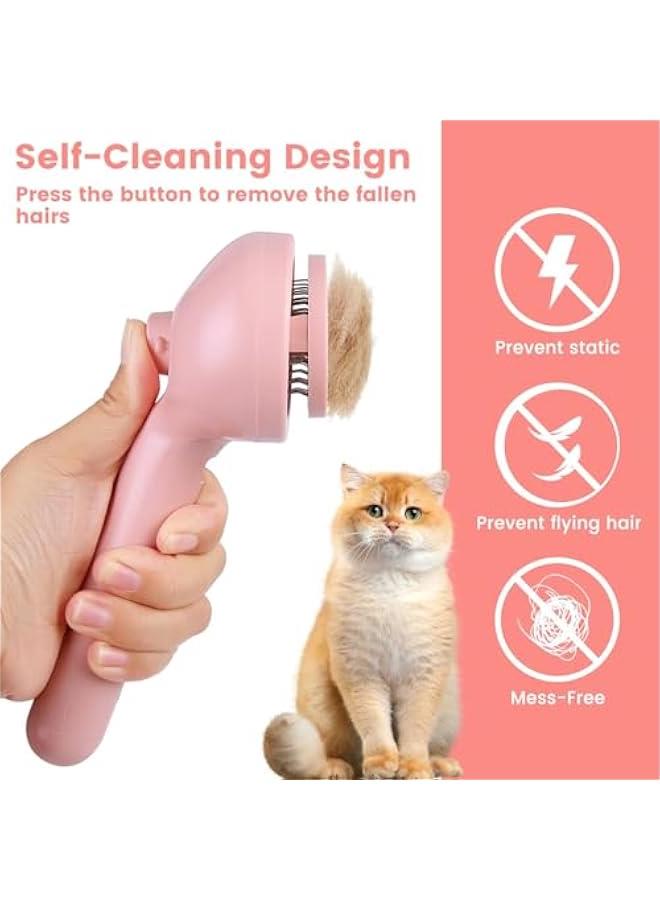 HOOKOR Cat Steam Brush for Shedding with Release on, Steamy Cat Brush for Long & Short Haired Cats & Dogs, Spray Cat Brush for Pet Grooming, Cat Brushes for Indoor Cats Shedding (Pink) - Image 4