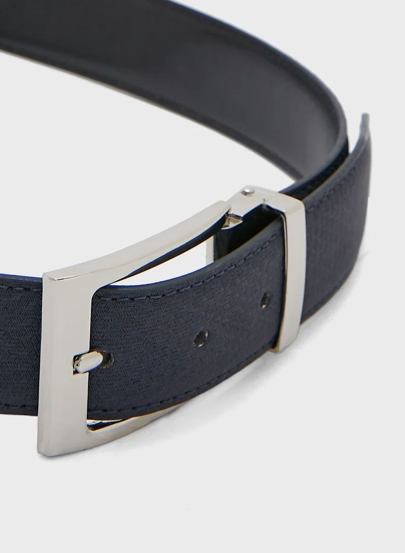 Robert Wood Genuine Leather Embossed Formal Belt
