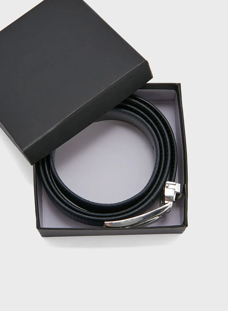 Robert Wood Genuine Leather Embossed Formal Belt