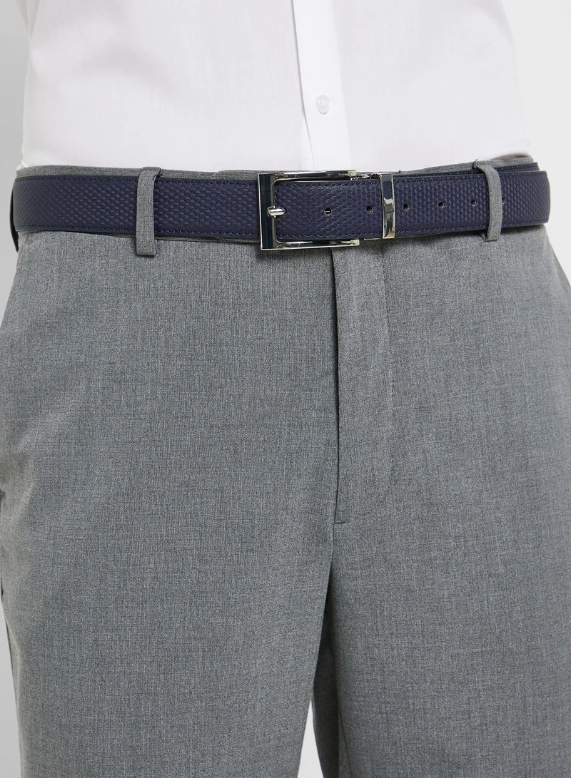 Robert Wood Genuine Leather Embossed Formal Belt
