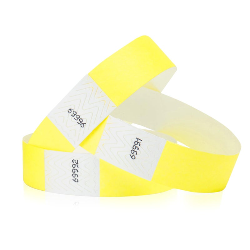 Wristco 1,000 WristCo Neon Yellow Tyvek Wristbands for Events - Tamper-Proof Design & Fluorescent Color Prevent Reuse Premium-Grade Bracelets for Hospital & Medical ID, Party & VIP Identification - Image 1