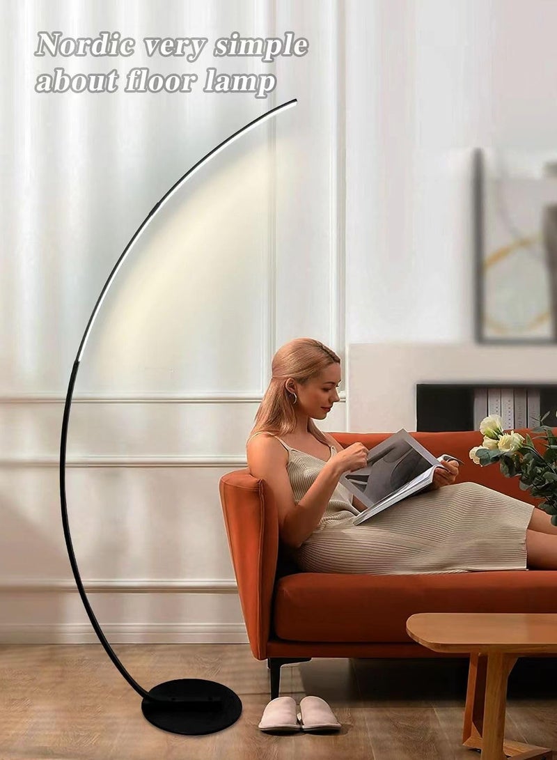 XiuWoo Modern Arc Floor Lamp, Intelligent Remote Control with Adjustable Color Temperature, Brightness Fishing Floor Lamp, Suitable for Living Room, Bedroom, Bedside Reading, Office, Study Black 170x120 cm - Image 2