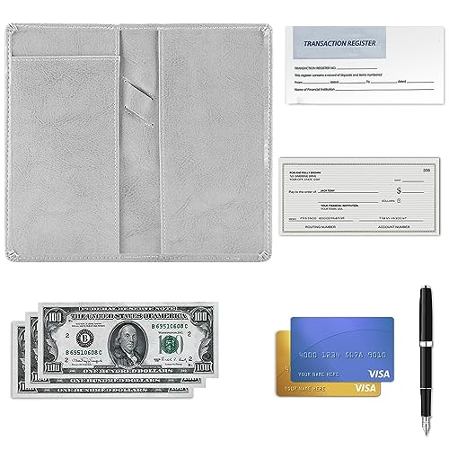 Aurya Leather Checkbook Covers for Personal Checkbook, Checkbook Holder with Free Vinyl Divider, Checkbook Cover for Duplicate Checks for Men and Women - Image 5