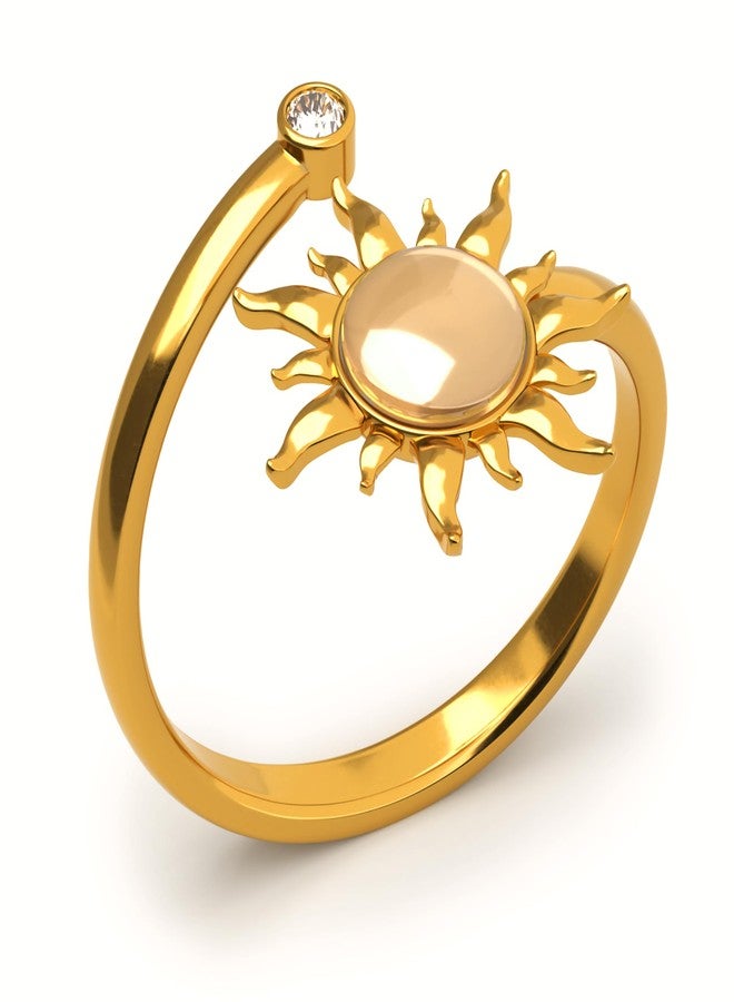 KatchOn, Elegant Sun Ring For Women - Adjustable, 0.7 Inch | Sunflower Ring Gifts for Women | Gold Adjustable Rings | Gift for Wife, Girlfriend, Wife, Friend, Anniversary, Birthday - Image 1
