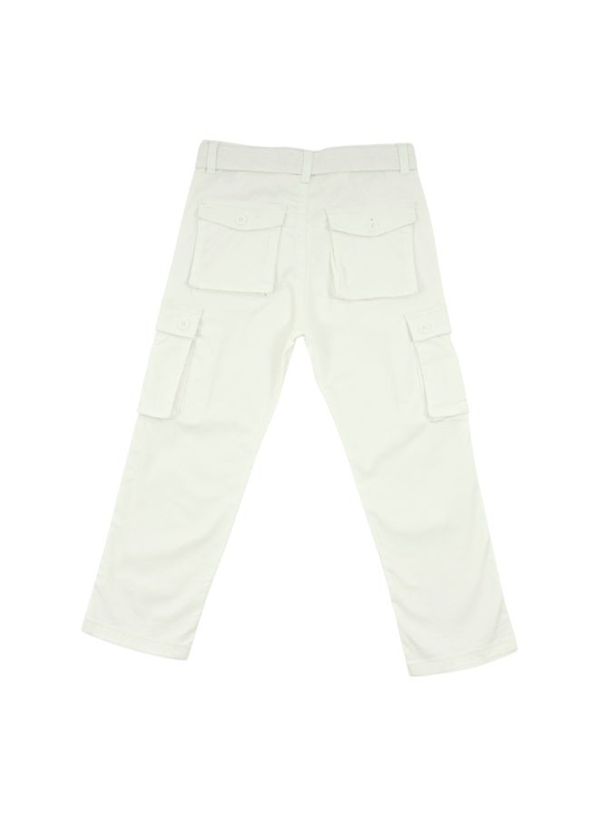 MARWAN Boys Twill Cargo Long Pants with Adjustable Waist Belt, Multi-Pocket Design - Image 2